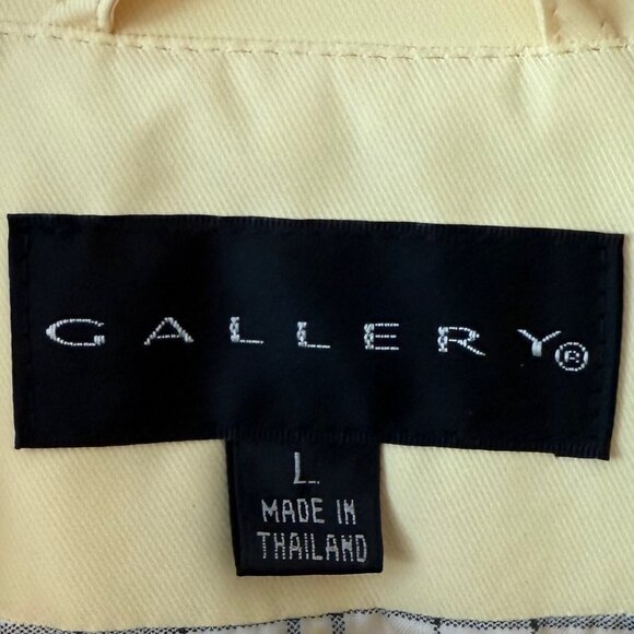Gallery Like New Yellow Trench Rain Coat Size Large - Picture 9 of 12